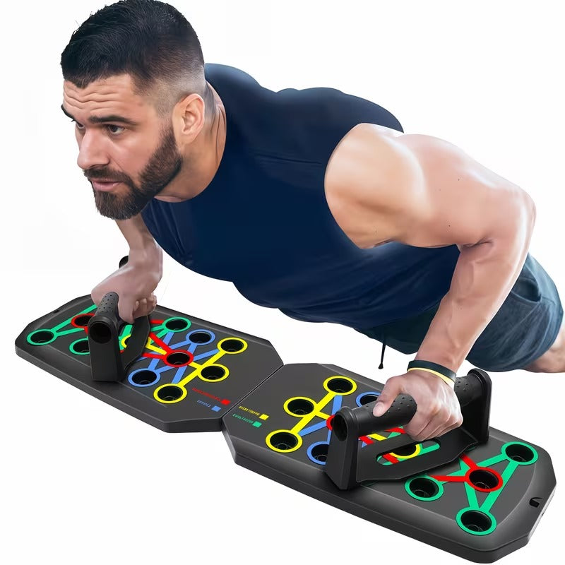 KEEMU Solid Push Up Board 15 in 1 Home Workout Equipment Multi-Functional Pushup Stands System Fitness Floor Chest Muscle Exercise Professional Equipment Burn Fat
