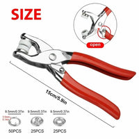 9.5mm Metal Snap Button Kit with Pliers Tool