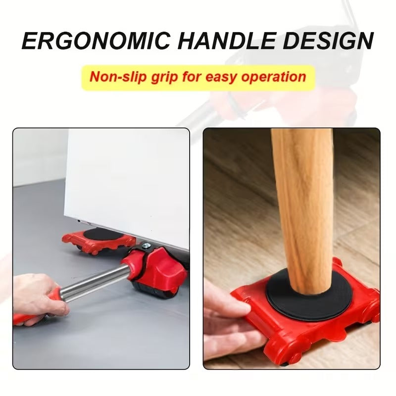 5PCS Furniture Moving Tool Set – Heavy Duty Lifter & Roller Sliders
