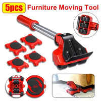 5PCS Furniture Moving Tool Set – Heavy Duty Lifter & Roller Sliders