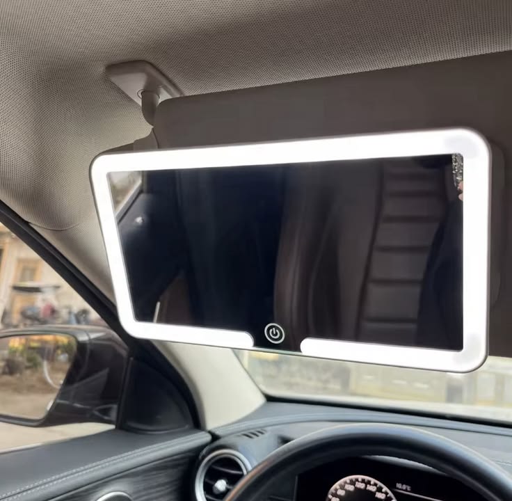 LED Car Sun Visor Vanity Mirror with Rechargeable Touch Light | USB Rechargeable Makeup Mirror for Car