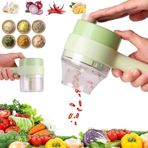 2-in-1 Press Vegetable Chopper – Quick Onion, Garlic & Chili Cutter