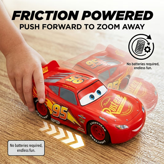 Disney Pixar Cars Lightning McQueen Pull Back Friction Car – Red #95 Rust-Eze Toy Vehicle for Kids