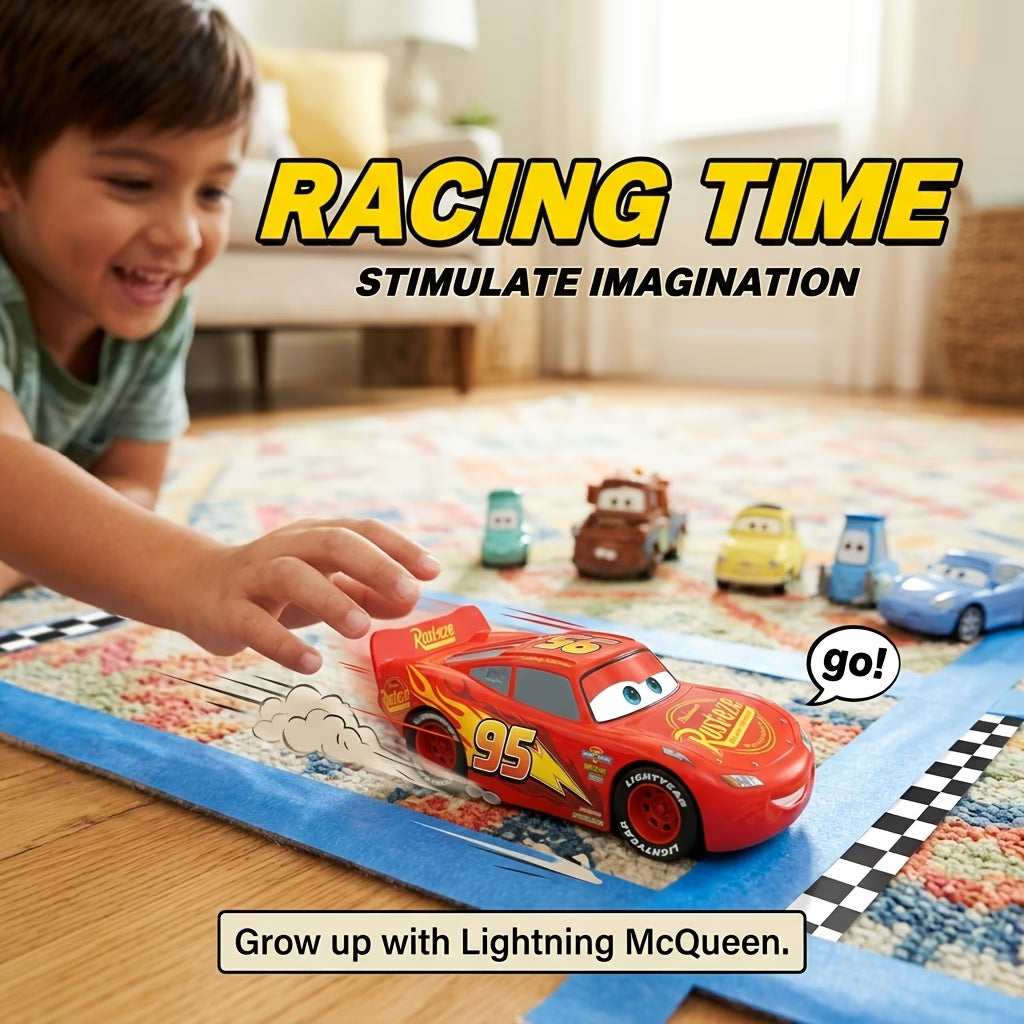 Disney Pixar Cars Lightning McQueen Pull Back Friction Car – Red #95 Rust-Eze Toy Vehicle for Kids