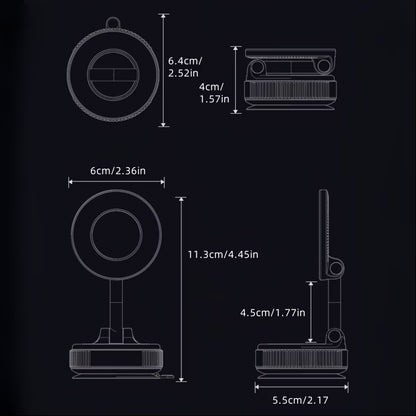 360° Magnetic Foldable Phone Holder with Wireless Charging Base – Adjustable Desktop & Car Mount Stand for iPhone & Android