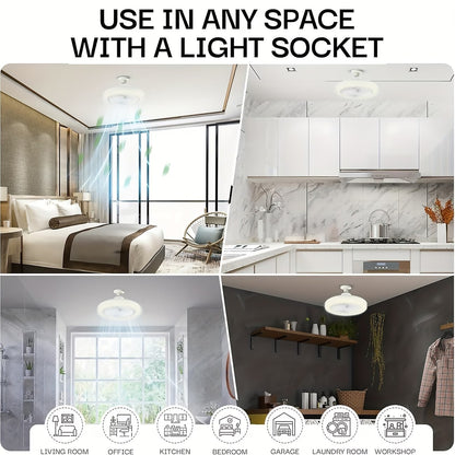 LED Ceiling Fan with Light & Remote Control – Modern Flush Mount Ceiling Fan Light, Quiet Low Profile Fan, Dimmable LED Lamp for Bedroom, Living Room & Kitchen