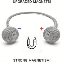 Magnetic Curtain Tiebacks | Modern No-Drill Curtain Holdbacks | Decorative Rope Curtain Tie Backs for Home & Office