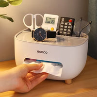 ECOCO Waterproof Wall Mounted Tissue Box with Phone Holder