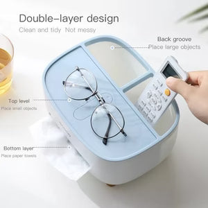 ECOCO Waterproof Wall Mounted Tissue Box with Phone Holder