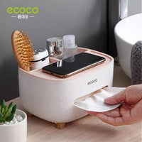 ECOCO Waterproof Wall Mounted Tissue Box with Phone Holder