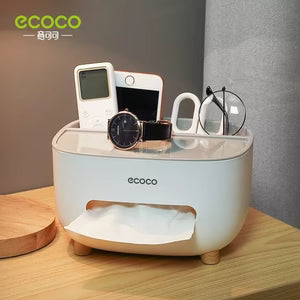 ECOCO Waterproof Wall Mounted Tissue Box with Phone Holder