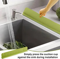 Silicone Sink Splash Guard With Suction Cups – Anti Splash Kitchen Sink Water Protector, Flexible Waterproof Splash Stopper for Faucet, Keeps Countertop Dry