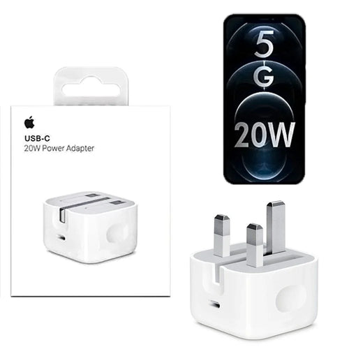 20W USB-C Fast Charger 3-Pin Power Adapter – Fast Charging for iPhone & Devices