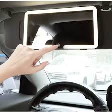 LED Car Sun Visor Vanity Mirror with Rechargeable Touch Light | USB Rechargeable Makeup Mirror for Car