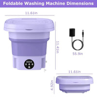 Portable Foldable Mini Washing Machine – Compact Laundry Washer for Travel, Baby Clothes & Small Loads