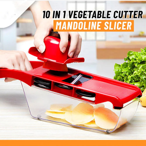 10-in-1 Multifunction Vegetable Slicer & Grater Set with Storage Box – Kitchen Cutter Tool