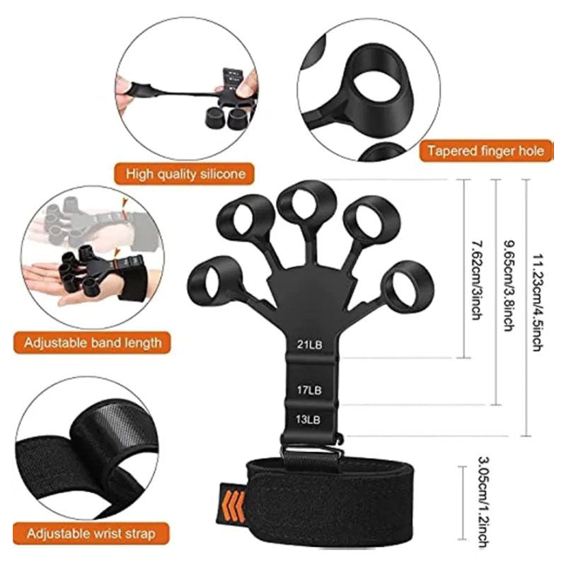 Adjustable Finger Grip Strengthener – Hand Exerciser for Gym, Rehab & Daily Use (13LB–21LB Resistance)