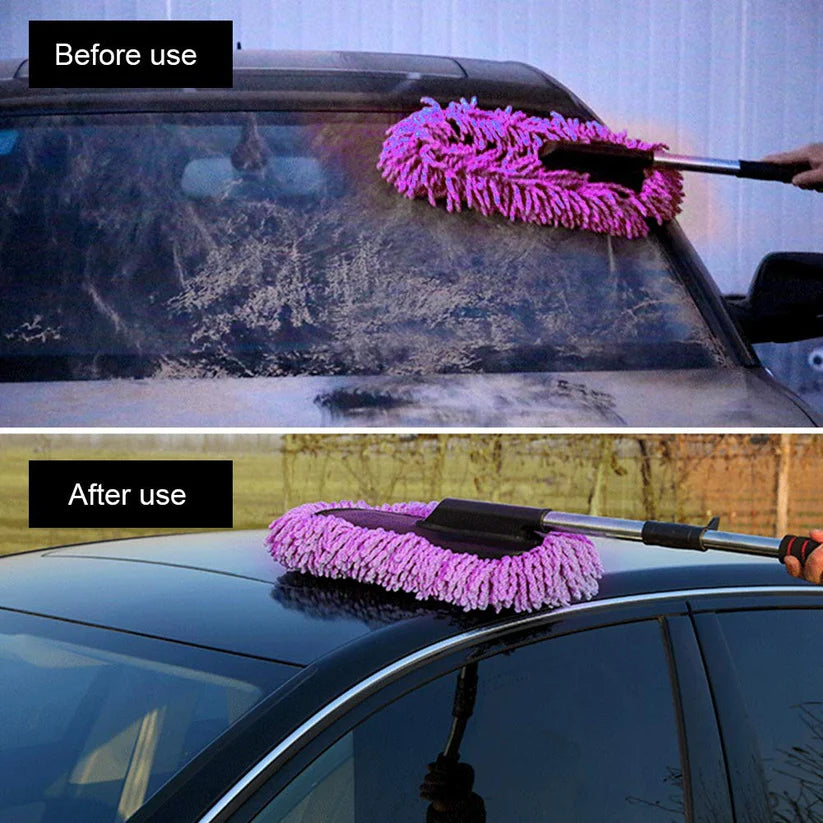 Microfiber Car Cleaning Duster with Extendable Handle – 360° Scratch-Free Dust Cleaner