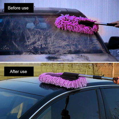 Microfiber Car Cleaning Duster with Extendable Handle – 360° Scratch-Free Dust Cleaner