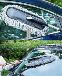 Microfiber Car Cleaning Duster with Extendable Handle – 360° Scratch-Free Dust Cleaner