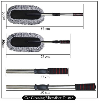 Microfiber Car Cleaning Duster with Extendable Handle – 360° Scratch-Free Dust Cleaner