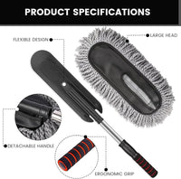 Microfiber Car Cleaning Duster with Extendable Handle – 360° Scratch-Free Dust Cleaner