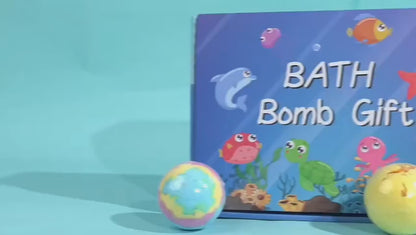 15-Piece Kids Bath Bomb Set with Surprise Sea Animal Toys – Colorful Fizzing Bath Bomb Gift Set