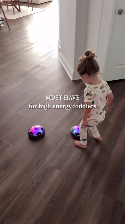 Indoor Hover Soccer Ball with LED Lights for Kids & Toddlers | Floating Air Football Toy | Safe Soft Foam Bumper