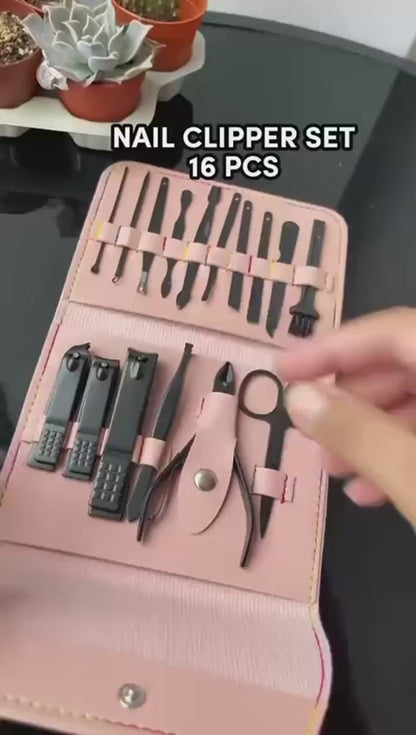 Professional 16PCS Manicure Pedicure Grooming Kit