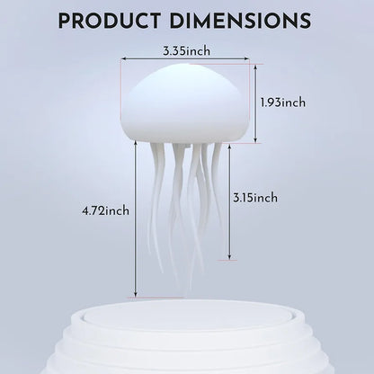 Floating Jellyfish LED Lamp – Voice Control RGB Gradient Night Light with Moving Tentacles, Rechargeable Touch Sensor Hanging Jellyfish Bedside Table Lamp for Kids & Adults, Decorative Ambient Mood Light