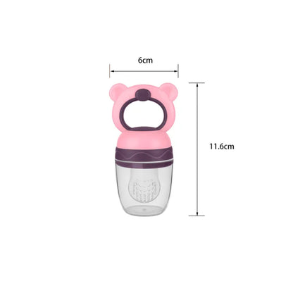 Baby Fruit Feeder Pacifier – Bear Design Silicone Mesh Feeding Pacifier for Fruits & Vegetables, Juice Feeder & Teething Relief Toy for Toddlers