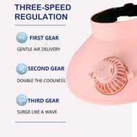 USB Rechargeable Cooling Fan Hat | Summer Sun Visor Cap