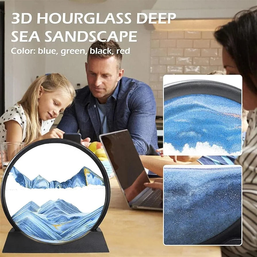 Moving Sandscape Glass Painting for Home Decor