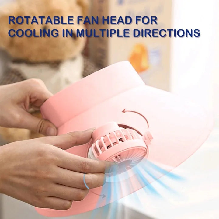 USB Rechargeable Cooling Fan Hat – Portable Summer Sun Visor Cap with Built-in Fan, UV Protection Outdoor Cooling Hat for Travel, Fishing, Hiking & Sports