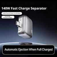 140W Smart USB-C Charging Splitter with Auto-Disconnect