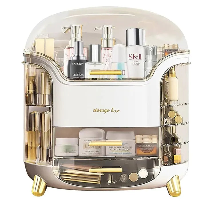 Luxury Cosmetic Organizer Box | Dustproof Makeup Storage