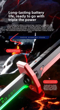 LED Spark Light Saber Toy Sword with Sound Effects