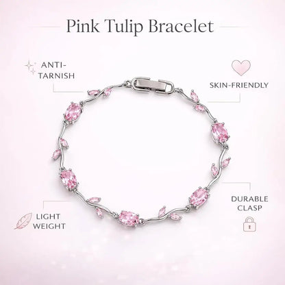 Elegant Tulip Flower Bracelet for Women – Adjustable Floral Charm Bracelet, Stylish Fashion Jewelry Gift for Girls & Ladies