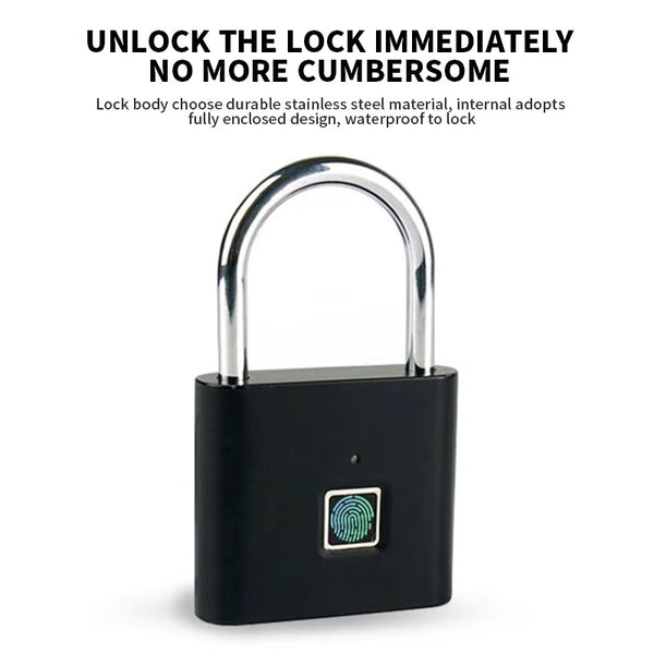 Keyless Fingerprint Security Padlock for Bags, Lockers & Home