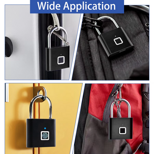 Keyless Fingerprint Security Padlock for Bags, Lockers & Home