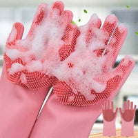 Silicone Dishwashing & Cleaning Gloves – Reusable Non-Slip Scrubber Gloves
