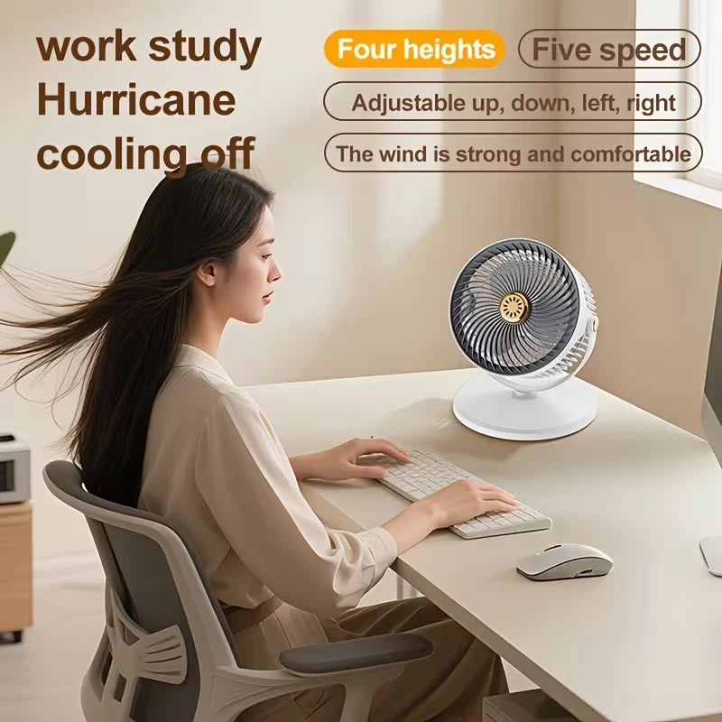 360° Air Circulator Pedestal Fan – Oscillating Standing Fan with 11-34" Adjustable Height, Quiet Powerful Cooling, Wide-Angle Airflow, Portable Home & Office Fan