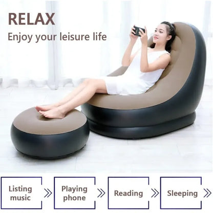 Inflatable Sofa – Portable Air Sofa Chair for Living Room, Camping & Travel | Durable Blow Up Lounge Couch