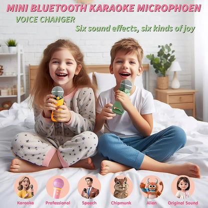 Portable Bluetooth Karaoke Microphone for Kids & Adults – Wireless Singing Mic with Built-in Speaker, Green