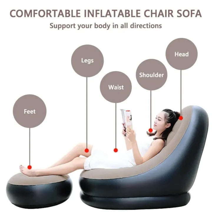 Inflatable Sofa – Portable Air Sofa Chair for Living Room, Camping & Travel | Durable Blow Up Lounge Couch