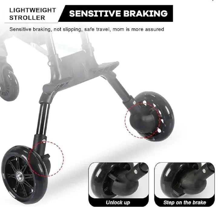 Foldable Compact Baby Stroller for Toddlers & Infants – Lightweight Portable Travel Pushchair with Pull Handle & Smooth Wheels