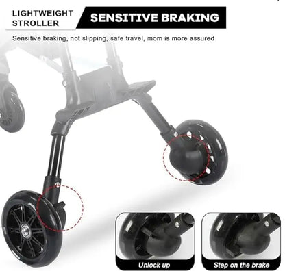 Foldable Compact Baby Stroller for Toddlers & Infants – Lightweight Portable Travel Pushchair with Pull Handle & Smooth Wheels