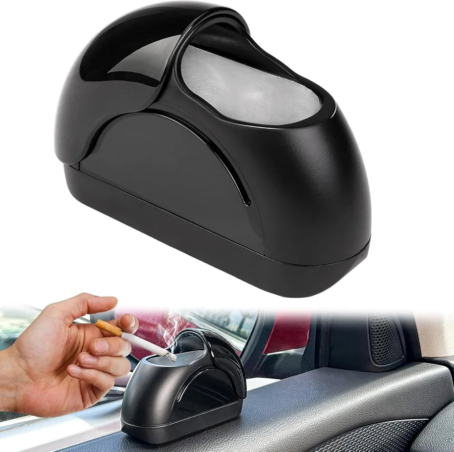 Mini Car Ashtray with Lid – Smell Proof Portable Self-Adhesive Ash Tray for Cars, SUVs & Trucks