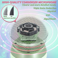 Portable Bluetooth Karaoke Microphone for Kids & Adults – Wireless Singing Mic with Built-in Speaker, Green