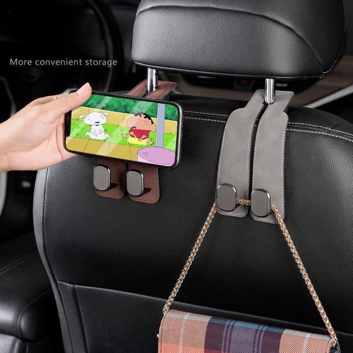 Car Seat Hooks & Bag Holder  2-in-1 Headrest Organizer